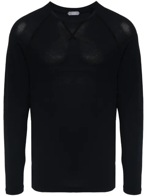 Zanone piqué-weave cotton jumper Blue 813176ZM370