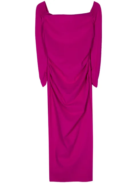 CHIARA BONI La Petite Robe off-shoulders pencil midi dress Purple ABMYUMIDIBS