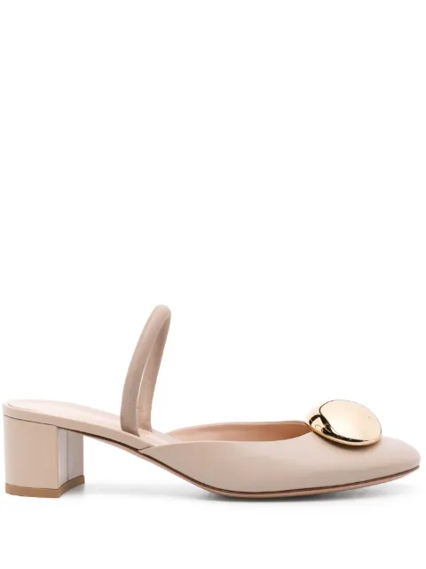 Gianvito Rossi 45mm Sphera slingback mules Neutrals G9545645RICNXF