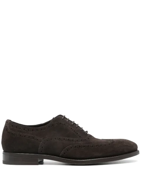 Henderson Baracco stacked-heel suede oxford shoes Brown 593022
