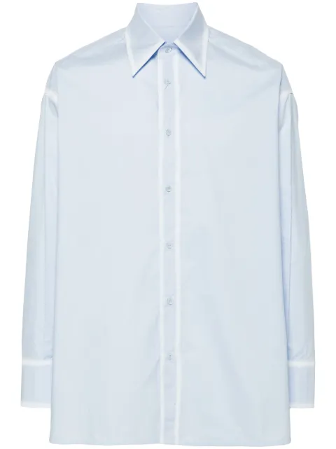 MM6 Maison Margiela distressed cotton shirt Blue SH0DT0008S47294