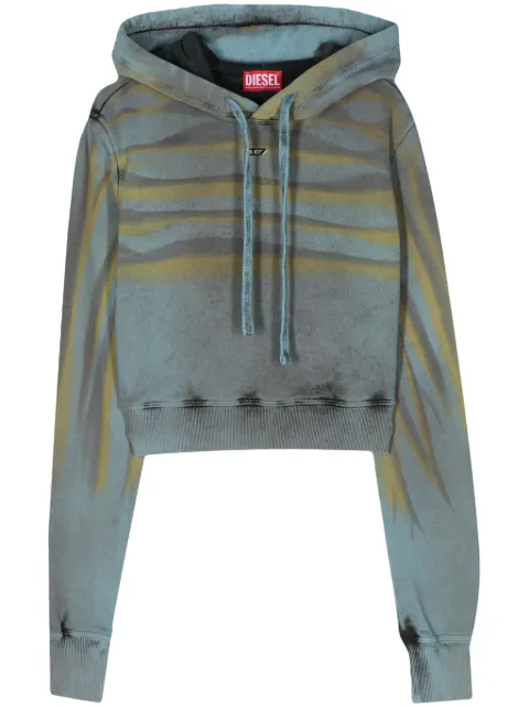 Diesel F-Slimmy-Hood-Whisk cropped hoodie Blue A137070WFBF