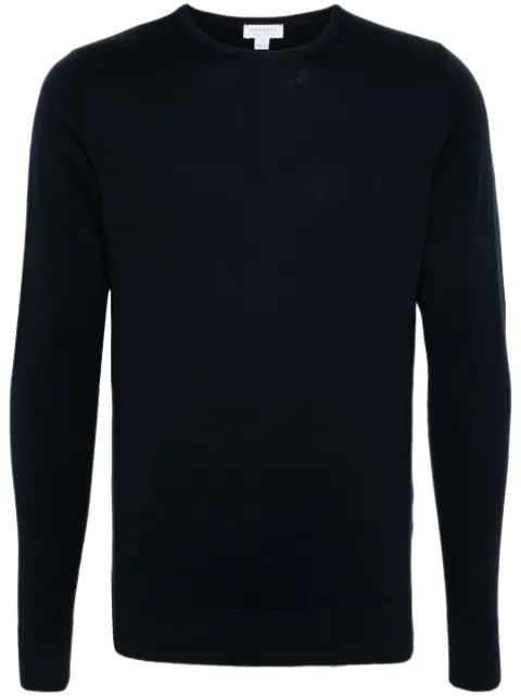 Sunspel fine-knit merino jumper Blue MJUM8058