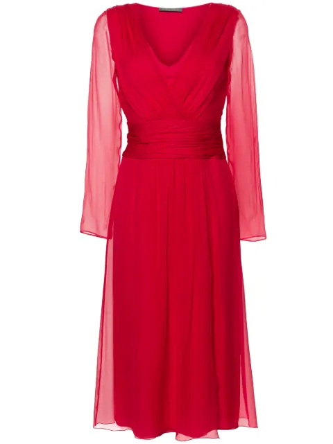 Alberta Ferretti A-line silk wrap dress Red 04540114
