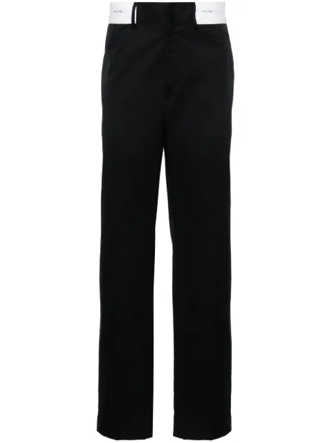 Palm Angels contrasting-waistband tapered trousers Black PMCG010R24FAB001