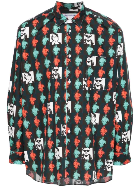 Comme Des Garçons Shirt Andy Warhol-print cotton shirt Black FMB001S24