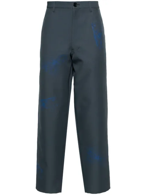 Comme Des Garçons Shirt spray-paint wide-leg trousers Green FMP503S24