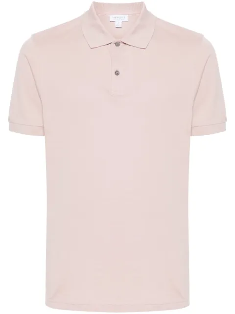 Sunspel short-sleeve cotton polo shirt Pink MPOL1028
