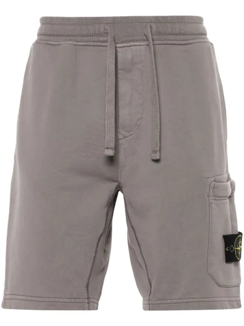 Stone Island Compass-badge jersey shorts Brown 801564651V0092