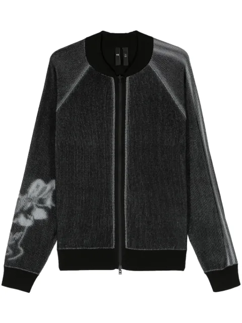 Y-3 GFX ribbed cardigan Black IN4336