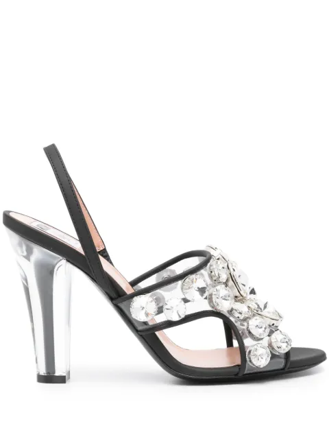 Moschino 110mm crystal-embellished leather sandals Black MA1635AC0IMZ1