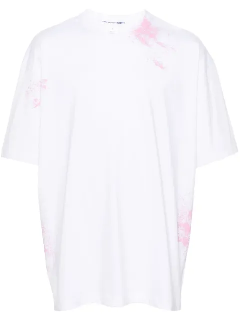 Comme Des Garçons Shirt splatter-print cotton T-shirt White FMT009