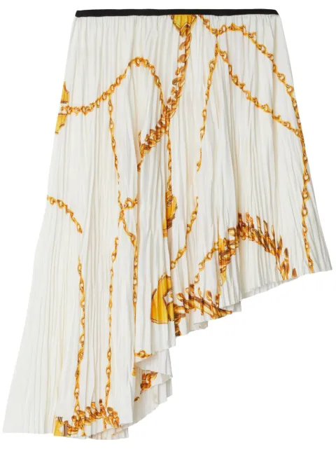 Burberry chain-print asymmetric skirt White 8088150