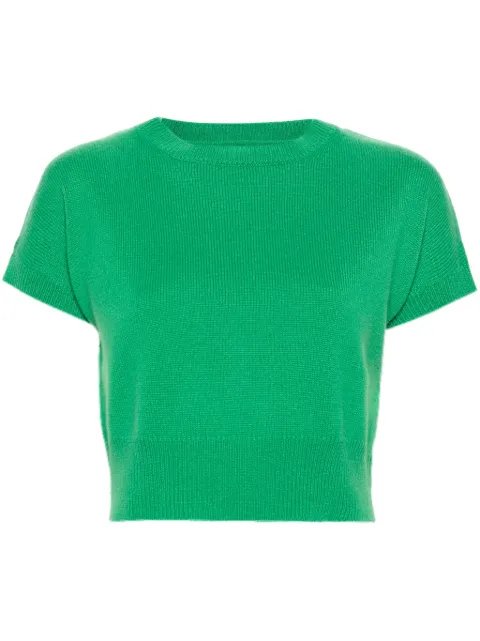 Teddy Cashmere Genova cashmere crop top Green GENOVASLEEVELESS