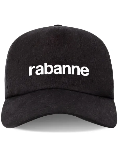 Rabanne logo-print cotton cap Black 23HAA0170COT020