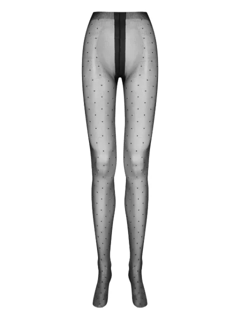 Maison Close Plumetis Glossy polka dot tights Black 562437