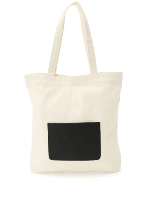 agnès b. logo-appliqué canvas tote bag White P285VTH1