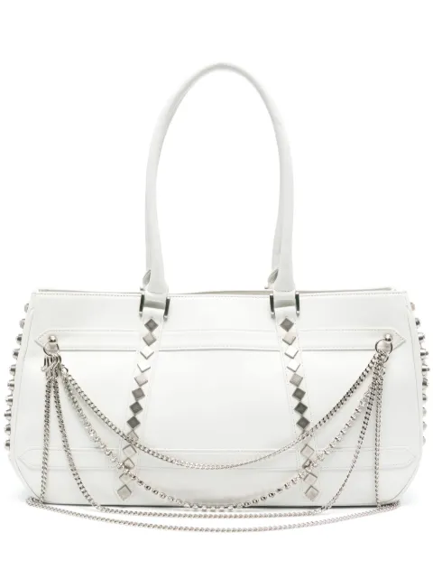 Yohji Yamamoto chain-detail leather shoulder bag White FJI06733