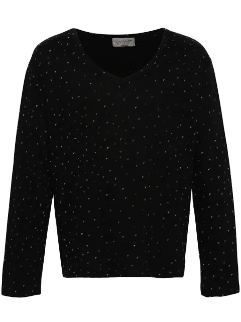 Yohji Yamamoto logo-print long-sleeve T-shirt Black HBT61977