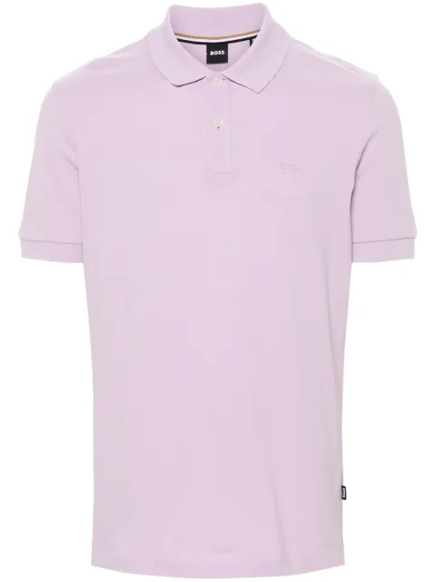 BOSS embroidered-logo polo shirt Purple 50468301