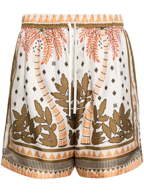 AMIRI Palm Tree silk shorts Brown AMSHSH1003247