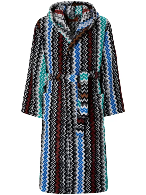 Missoni Home chevron cotton terry bathrobe Blue 1D3AC99701