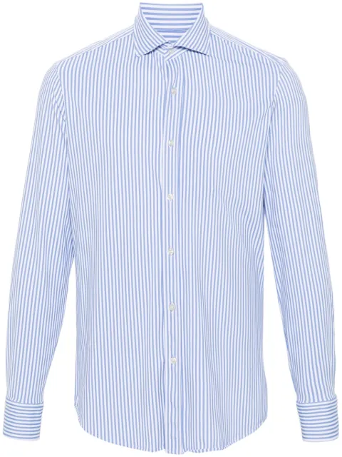 Paul & Shark logo-embroidered striped shirt Blue 24413212CF
