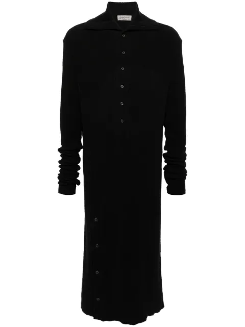 Yohji Yamamoto ribbed-knit cotton jumper Black HVT14078