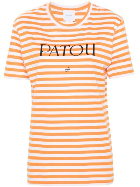 Patou logo-print striped T-shirt Orange JE0329999218O