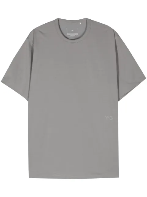 Y-3 logo-print cotton-blend T-shirt Grey IV5645