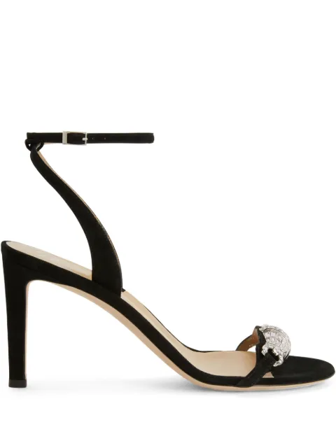 Giuseppe Zanotti 85mm Thais crystal-embellished suede sandals Black E200129K01