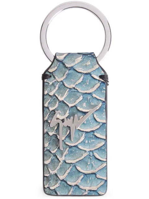 Giuseppe Zanotti Bernaard leather keyring Blue IAU1023H03