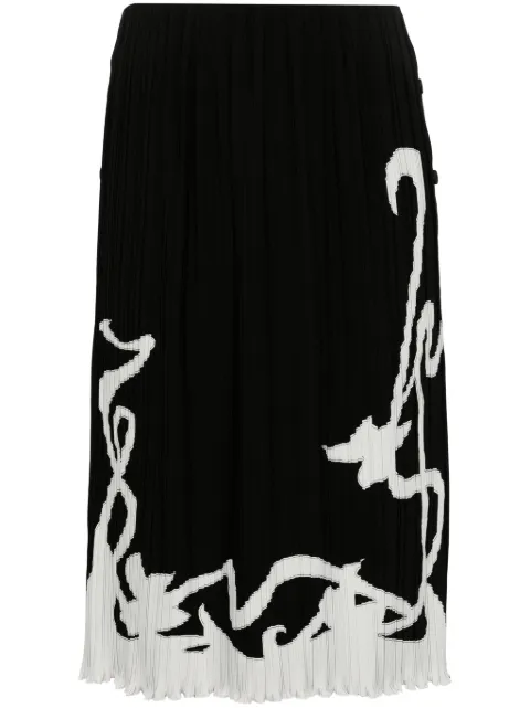 Lanvin two-tone pleated skirt Black RWST00055904P24