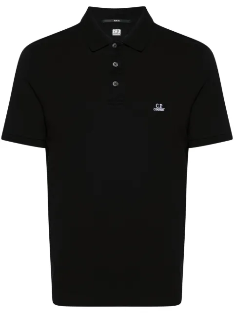 C.P. Company logo-appliqué polo shirt Black 18CMPL091A006374G