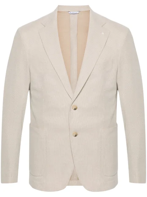 Manuel Ritz honeycomb single-breasted blazer Neutrals 3632G2728M243301