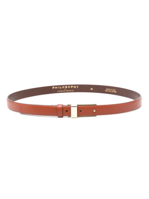 Philosophy Di Lorenzo Serafini engraved-logo leather belt Brown 30012175