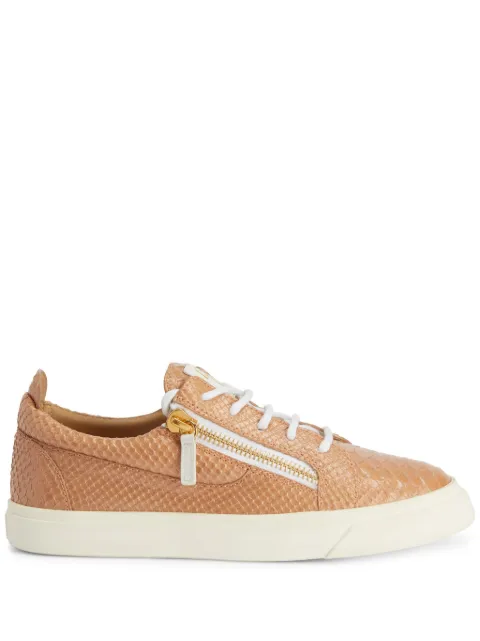 Giuseppe Zanotti Gail snakeskin-effect leather sneakers Orange RW90075K24