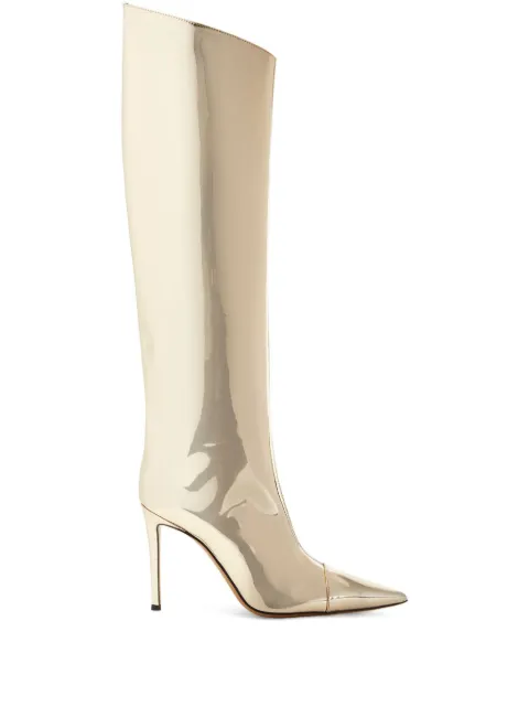 Alexandre Vauthier 105mm metallic knee-high boots Gold AVI1800058