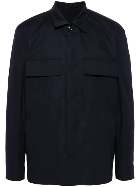 Lardini flap-pocket cotton shirt jacket Blue EQANSELEQSK62427