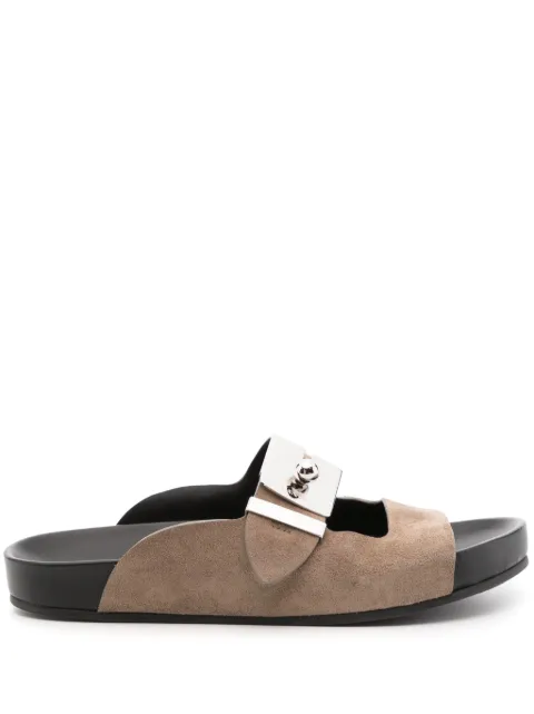 Lanvin side-buckle leather sandals Neutrals FWCSML01SUEDP24