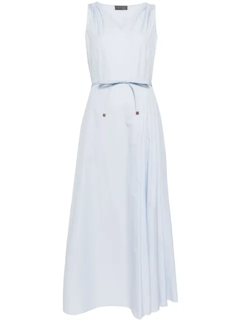 Lorena Antoniazzi tied-waist cotton midi dress Blue P2458AB26A3434