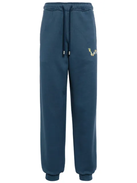Lanvin logo-print cotton track pants Blue RMTR0063J109P24