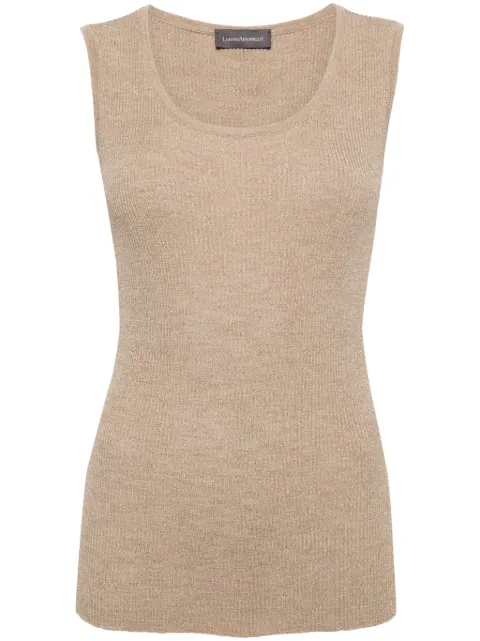 Lorena Antoniazzi sleeveless ribbed-knit top Gold P24129TM18A2957