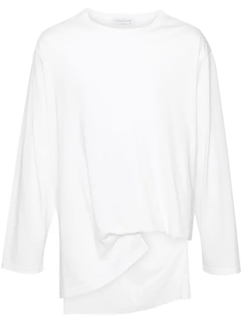 Yohji Yamamoto asymmetric cotton T-shirt White HST29078