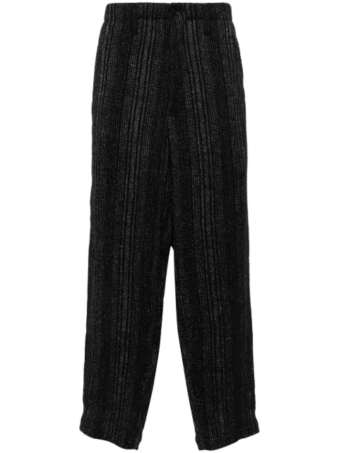 Yohji Yamamoto Z-stripe wide-leg trousers Black HSP24011