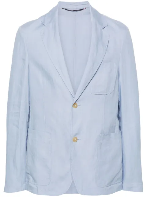 Canali single-breasted linen blazer Blue O30457SG02985