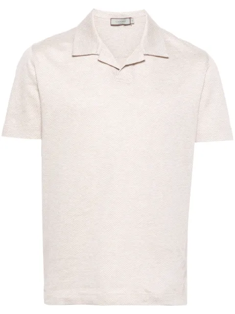 Canali camp-collar cotton polo shirt Neutrals T0825MJ02040