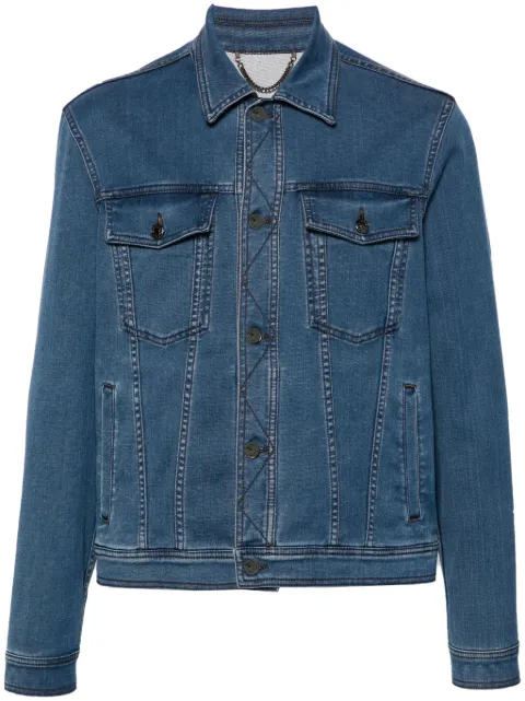 Canali classic-collar denim jacket Blue O40895WSG02964