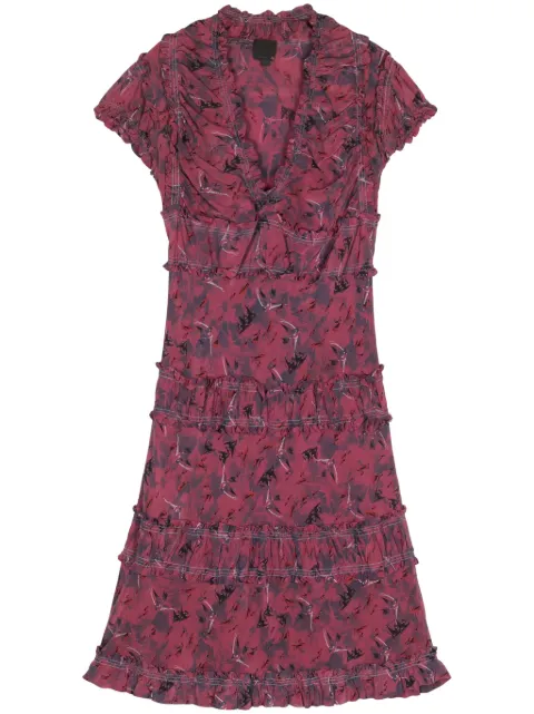Fendi Pre-Owned 2000s ruffled silk midi dress Purple FEN600RG