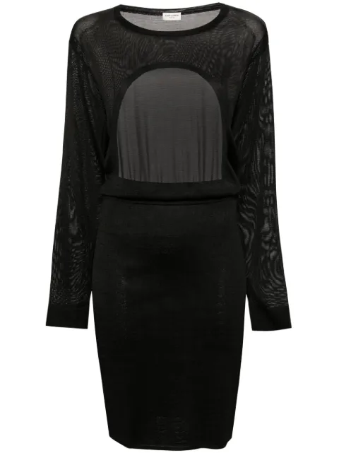 Saint Laurent open-back knitted dress Black 776019Y76LT